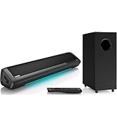 Saiyin Sound Bars for TV with Subwoofer, 2.1 Deep Bass Small Soundbar Monitor Speaker Home Theate...