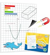 Aizweb Giant Magnetic Graph Paper,Dry Erase Grid Paper Graphing Paper for Classroom Whiteboard Ac...