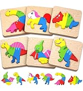Kaodezhu Wooden Animal Puzzles for Toddlers 1 2 3 Years Old, Bright Color Learning Toys Gift with...