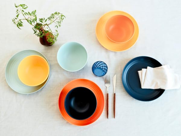 Bright Dinnerware Girls Plates Boy Plates Blue Plates Yellow Plates Pastel Plates