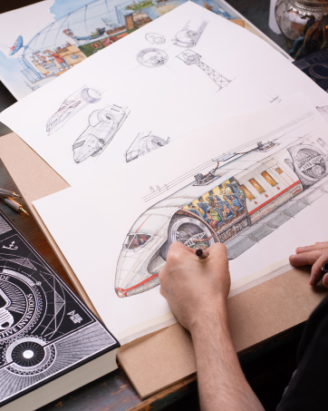 hand-drawn art