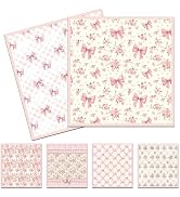 VISSTREE Pink Swedish Dish Cloths for Kitchen, 6 Pack Reusable Coquettte Swedish Dishcloths, Bow ...