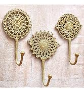 Indian Shelf 3 Vintage Wall Hooks for Hanging Coats Decorative Wall Hook Boho Key Holder for Wall...