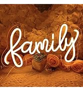 SYLHOME Family LED Neon Light Sign 15.8"X8.7" 5V Sweet Home Wall Decor Morden Farm House Bedroom ...