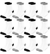 GENTABY 12 Pairs Boys Socks Kids Crew Sock Toddler School Black Dress Soft Socks for Girls Childr...