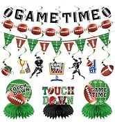 Football Birthday Party Decorations for Boys, Game Time Football Paper Banner Garland Banner Tria...