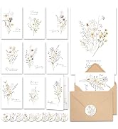 20 Pcs Sympathy Cards with Envelopes and Thoughtful Messages (4"x6") - Wildflowers Watercolor Con...