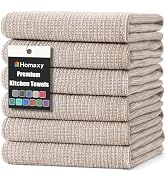 Homaxy Premium Kitchen Towels(18”x 28”, 6 Pack), Large Cotton Kitchen Hand Towels, Flat and Terry...