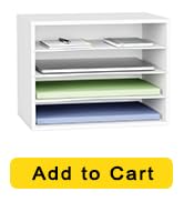 GDINDINFAN Wood Desktop Letter Tray File Organizer, Paper Storage Mail Sorter with 3 Adjustable D...