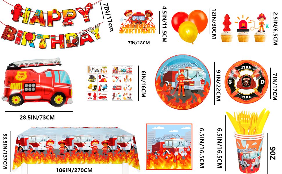 firefighter birthday party supplies