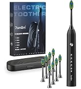 7AM2M Sonic Electric Toothbrush for Adults and Kids, with 8 Brush Heads and Travel Case,5 Modes w...
