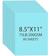Light Blue Cardstock 8.5 X 11, 80 Sheets Card Stock, 75lb/ 200gsm Copy Paper, Cardstock Printer P...