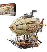 PANTASY Steampunk Airship Model Kit for Adults, Dual-Layer Zeppelin with Gear-Driven Mechanical S...