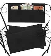 BOHARERS 4 Pack Waitress Apron With 3 Pockets-Black Server Aprons-Waiter Short Half Waist Servers...