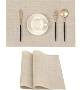 DVLOL Beige Placemats Set of 2 - Heat Resistant Non-Slip Place mats for Dining Table, Washable Du...