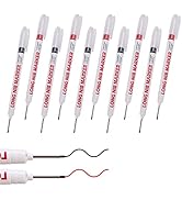 LARMEIL 10 Packs Multi-Purpose Deep Hole Marker Pens Long Nosed Marker Deep Drill Hole Pen, Carpe...