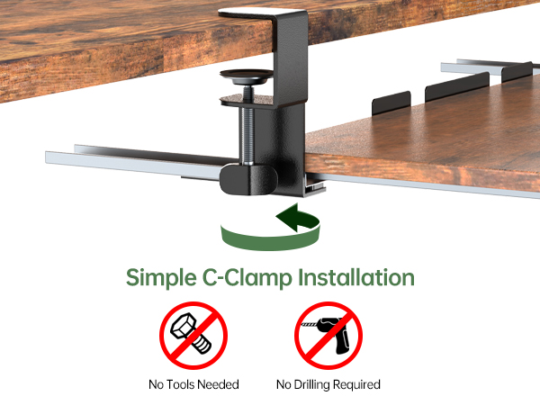 clamp on keyboard tray