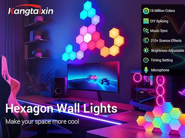 hexagon wall light
