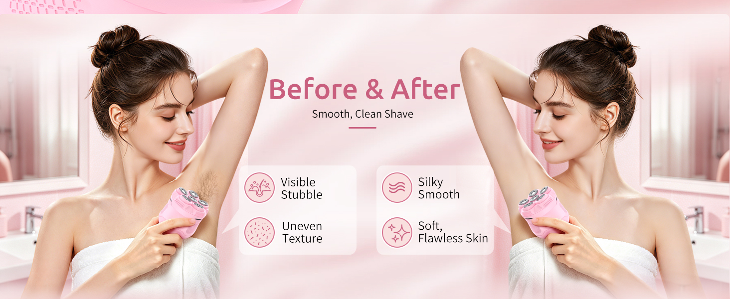 Painless & Safe for Sensitive Skin Electric Shaver for Women