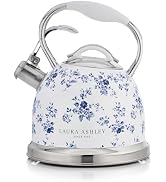 Laura Ashley China Rose Whistling Tea Kettle Stovetop, Tea Pot for Stove | Stainless Steel Water ...