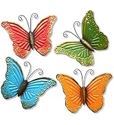 GIFTME 5 Metal Butterfly Wall Art Decor Set of 4 Colorful Garden Wall Sculptures