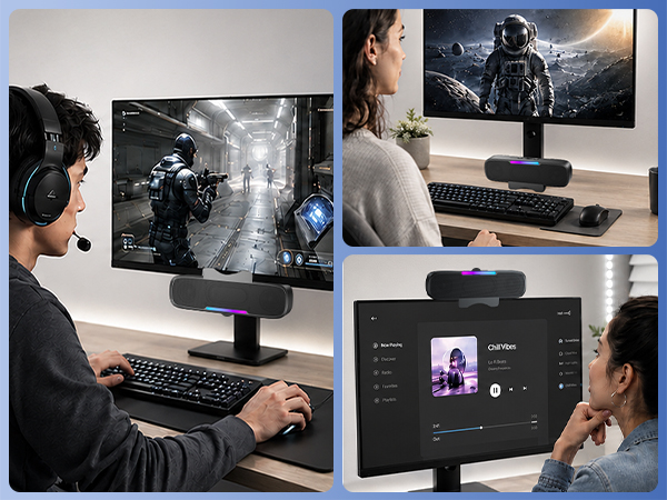 For gaming, watching movie, and listening to music