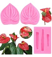 ZiXiang Anthurium Andraeanum Flower Silicone Cake Mold Andraeanum Veined Fondant Mold Gum Paste A...