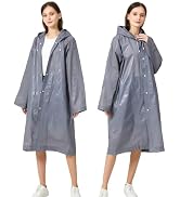 RUISHYY Rain Ponchos for Adults Women Men (2-5 Pack), Reusable EVA Raincoats Jackets with Hood Po...