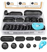 mankk 45PCS Rubber Grommet Kit 10 Size Oval and Round Double Sided Rubber Hole Plug Firewall Hole...