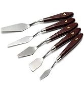 CONDA Palette Knife Painting Stainless Steel Spatula Palette Knife Oil Paint Metal Knives Wood Ha...