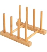 HBlife Bamboo Dish Plate Bowl Cup Book Pot Lid Cutting Board Drying Rack Stand Drainer Storage Ho...