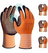 Schwer 3 Pairs LT5619 Work Gloves Micro-Foam Nitrile Coated, Level 4 Abrasion Resistant Nylon Wor...