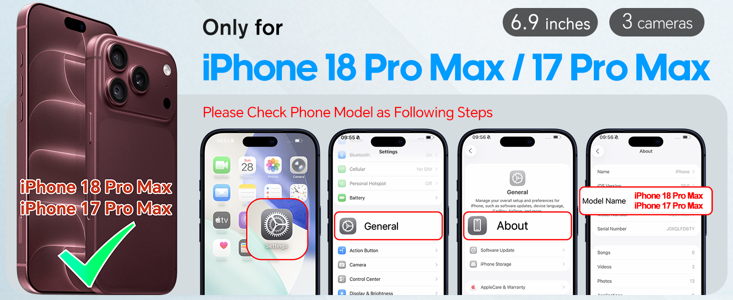 Wallet Case for iPhone 18 Pro Max/17 Pro Max (6.9"), RFID Blocking 4 Card Holders