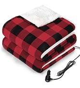 SEALY 12-Volt Heated Car Blanket with 2 Output USB Ports, 3 Heating Levels & 4 Hours Auto Off, El...