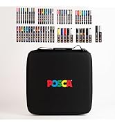 Posca Exclusive Acrylic Paint Markers Gift Set of 62 with Case, Great for Kids and Adults, For Co...