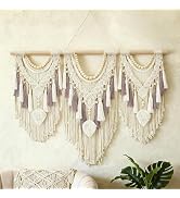 Tempospark Large Macrame Wall Hanging, 43" Wx32 L Boho Wall Hangings for Living Room Bedroom Nurs...