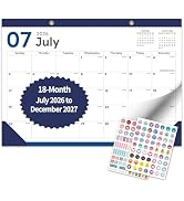 Desk Calendar 2026-2027 - Ougesi 18 Month Desk Top Calendar July 2026 - Dec 2027,17x12 Academic D...
