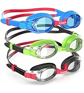 ZABERT 3 Pack Kids Goggles for Swimming, Anti-fog 100% UV Protection, for Kids Age 3-14