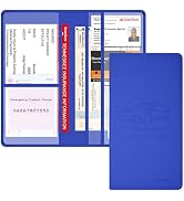 Techion Car Registration and Insurance Holder, 9-1/2 x 5 Inch Premium Leather Vehicle Glove Box O...