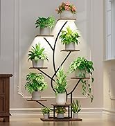 EVAWOO Plant Stand Indoor with Grow Lights - 8 Tiered Corner Plant Shelf Indoor, 50