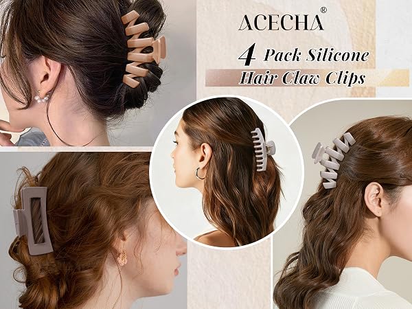 silicone hair clips for women