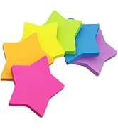 240 Sheets 6 Color Star Shape Sticky Notes Super Cute Post It Notes Self-Sticky Note Pads for Sch...