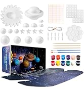 Pllieay 3D Solar System Model, Solar System Project Kit Includes Display Box, Mixed Sized Foam Ba...