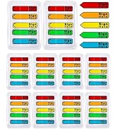 10 Pack 1000 Pcs Sign Here Sticky Tabs, Multicolor Sign & Date Flags, Signature & Initial Here Po...