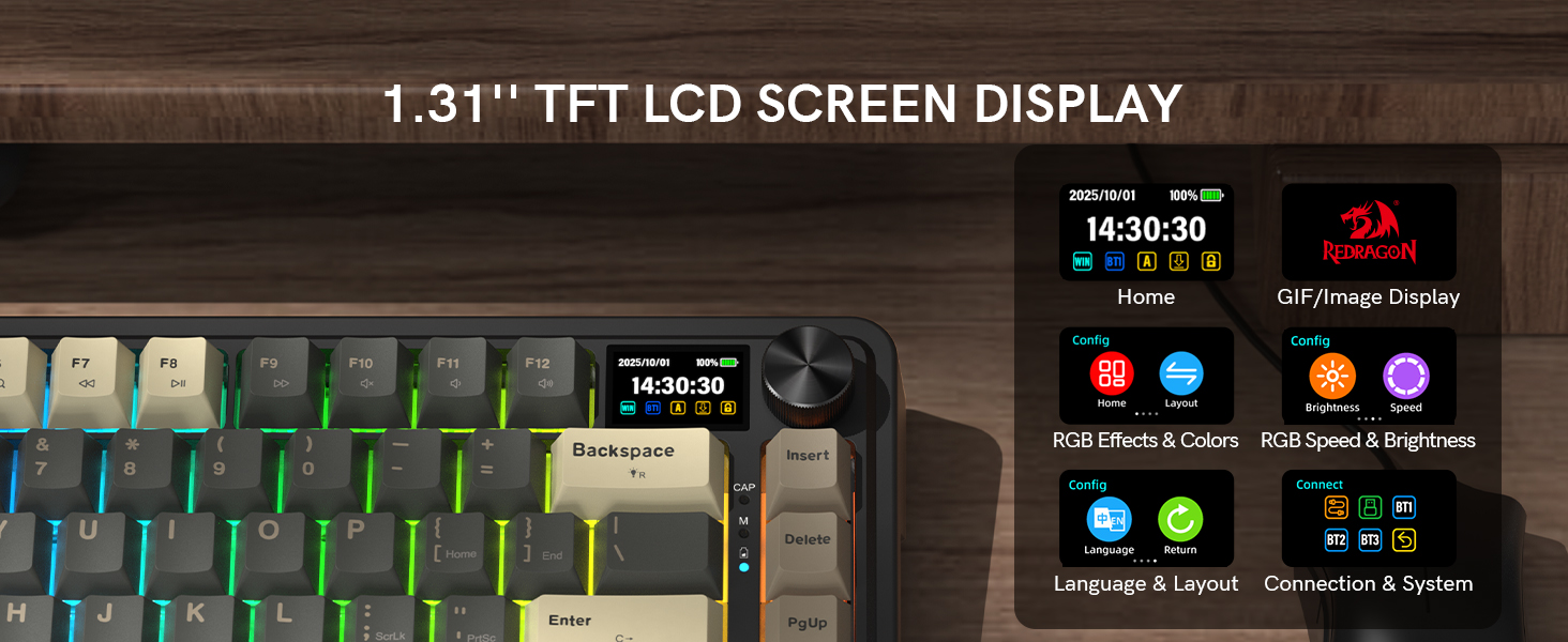 keyboard with screen display