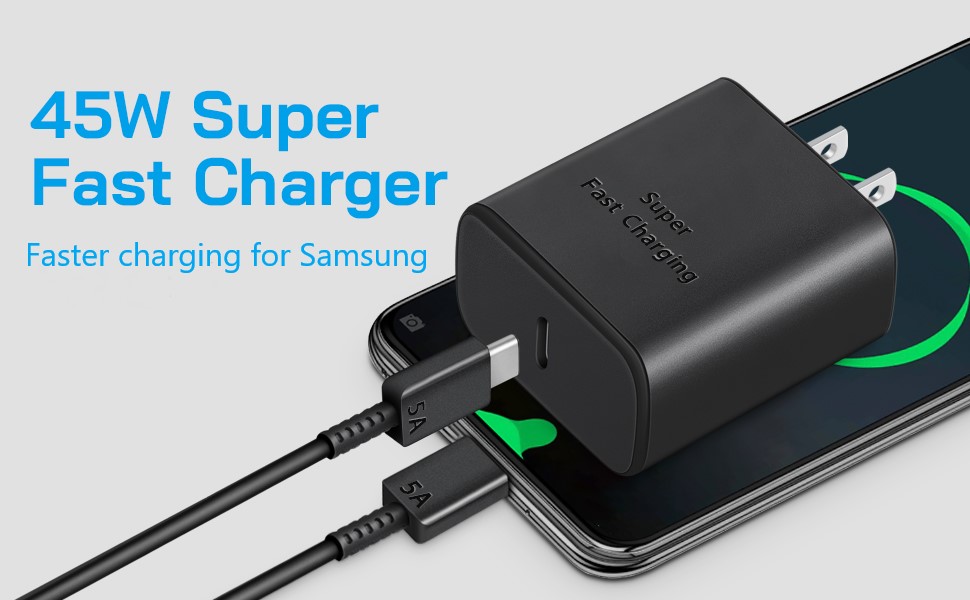 Samsung 45W Fast Charger 2Pack USB C 6ft Charger Cable for Samsung Galaxy S25 S24 S23 Ultra S22 Plus