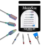 MelodySusie 7Pcs Nail Drill Bits Tungsten Carbide Diamond Set | 3/32''for Nail Drill Efile,Two-Wa...