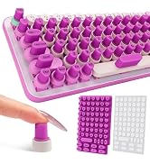 70PCS Raised Keyboard Sticker for Long Nail, Self-Adhesive Keyboard Bubbles | Purple, Heart-shape...