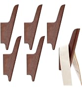 twinklemon 6PCS Wood Wall Hooks Wall Mount Walnut Wooden Hooks Handcrafted Solid Wood Coat Hooks ...
