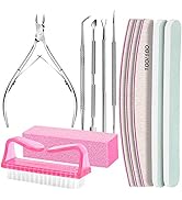 FANDAMEI Nail Care Kit, Nail Files 100/180, Nail Buffer Block, Cuticle Nippers, Cuticle Trimmer, ...